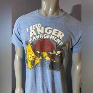 EUC Men’s Angry Bird I Need Anger Management Novelty Tee Shirt Sz Large